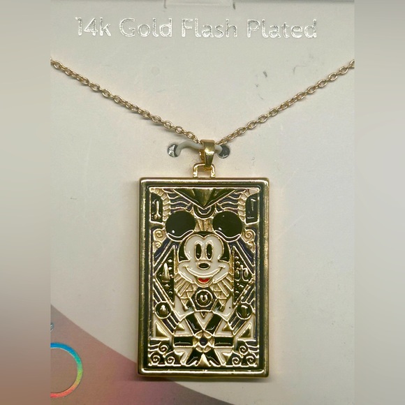 Disney Celebrating 100 14k Gold Flash Plated Mickey Mouse Necklace NIB - Picture 2 of 4